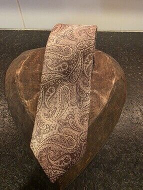 Sims Men's Brown Paisley Patterned Tie